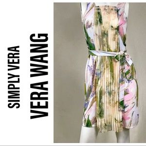 Cute Shift Dress w/ Pleated Panel & Belt- Size PXS